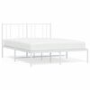 vidaXL Bettgestell mit Kopfteil Metall Wei&szlig; 140x190 cm