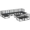 vidaXL Garten-Sofa-Set mit Kissen 10 pcs Schwarz Aluminium