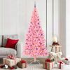 vidaXL Weihnachtsbaum mit 300 LEDs mit St&auml;nder Rosa 180 cm PVC