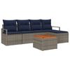vidaXL Gartensofa-set mit Kissen 6 pcs Grau Poly-Rattan