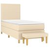 vidaXL Boxspringbett mit Matratze Creme 90x200 cm Stoff