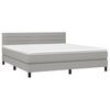 vidaXL Boxspringbett mit Matratze & LED Hellgrau 160x200 cm Stoff