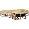 vidaXL Outdoor-Sofagarnitur mit Kissen 9 pcs Natur und Beige