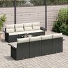 vidaXL Gartensofa-set mit Kissen 9 pcs Schwarz Poly-Rattan