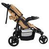 vidaXL 3-Rad-Kinderwagen Taupe und Schwarz Stahl