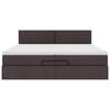 vidaXL Ottoman-Bett mit Matratze Dunkelbraun 200x200 cm Stoff