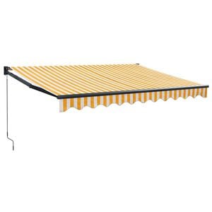 vidaXL Markise Einziehbar Gelb und Wei&szlig; 3x2,5 m Stoff und Aluminium