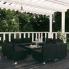 vidaXL 9-tlg. Garten-Lounge-Set mit Kissen Poly Rattan Schwarz