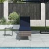 vidaXL Sonnenliege mit Auflage Grau 55x200x44 cm Poly Rattan