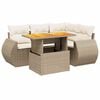 vidaXL 5-tlg. Garten-Sofagarnitur mit Kissen Beige Poly Rattan