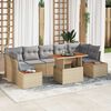 vidaXL Garten-Sofa-Set mit Speicher 8 pcs Beige Poly Rattan