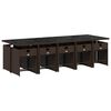 vidaXL 11-tlg. Garten-Essgruppe mit Kissen Braun Poly Rattan