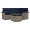 vidaXL Gartensofa-set 5 stk. Grau Poly-Rattan