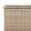vidaXL 3-tlg. Garten-Sofagarnitur mit Kissen Beige Poly Rattan