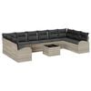 vidaXL Gartensofa-set 11 stk. Hellgrau Poly-Rattan