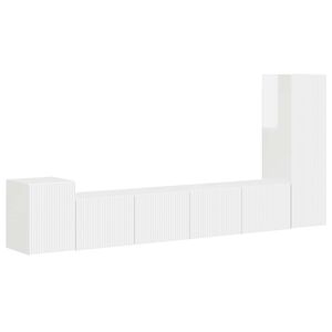 vidaXL TV-Schrankset Wandmontiert 3 pcs Hochglanz Wei&szlig; Holzwerkstoff