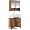 vidaXL Badezimmerm&ouml;bel-Set mit Regal 2 pcs Altholz Holzwerkstoff