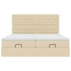 vidaXL Ottoman-Bett mit Matratzen Creme 180x200 cm Stoff