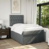 vidaXL Boxspringbett mit Matratze Dunkelgrau 120x190 cm Stoff