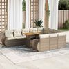 vidaXL 11-tlg. Garten-Sofagarnitur mit Kissen Beige Poly Rattan
