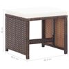 vidaXL Gartenhocker 4 Stk. mit Kissen Poly Rattan Braun