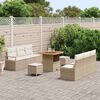 vidaXL Gartensofa-set mit Kissen 9 pcs Beige Poly-Rattan