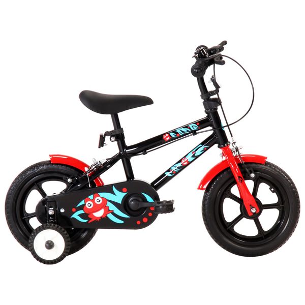 vidaXL Kinderfahrrad 12 Zoll Schwarz und Rot