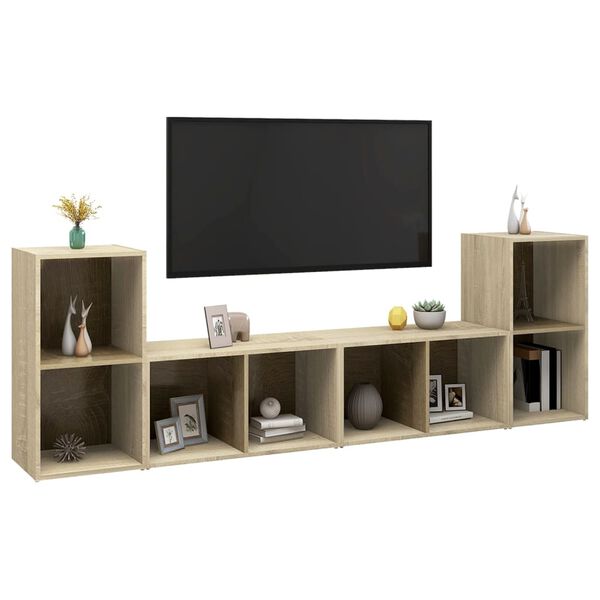 vidaXL TV-Schränke 4 Stk. Sonoma-Eiche 72x35x36,5 cm Holzwerkstoff