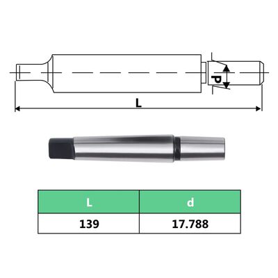 vidaXL Schnellspannbohrfutter MT3-B18 mit 16 mm Spannbereich