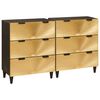 vidaXL Sideboard Set 2 pcs Schwarz und Messing 120 x 33 x 75 cm