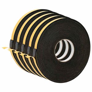 vidaXL Selbstklebendes Schaumstoffband 5 stk. Schwarz 20 mm x 10 m