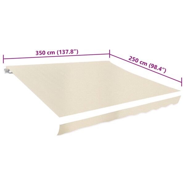 vidaXL Markisenbespannung Canvas Creme 3,5x2,5 m