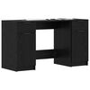 vidaXL Schreibtisch mit Speicher Schwarz Eichen-Optik 133 x 50 x 75 cm