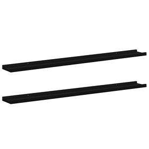 vidaXL Wandregale 2 Stk. Schwarz 100x9x3 cm