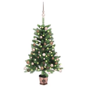 vidaXL K&uuml;nstlicher Weihnachtsbaum mit Beleuchtung & Kugeln 65 cm Gr&uuml;n