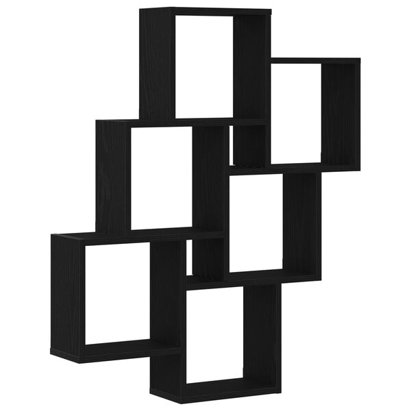 vidaXL Wandregal Schwarz Eichen-Optik 78 x 15 x 92 cm Holzwerkstoff