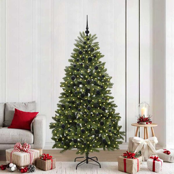 vidaXL K&uuml;nstlicher Weihnachtsbaum Gr&uuml;n 210 cm PVC und Metall
