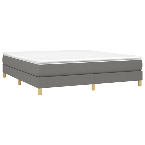 vidaXL Boxspringbett mit Matratze Dunkelgrau 160x200 cm Stoff