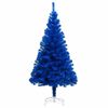 vidaXL K&uuml;nstlicher Weihnachtsbaum Beleuchtung & Kugeln Blau 180 cm