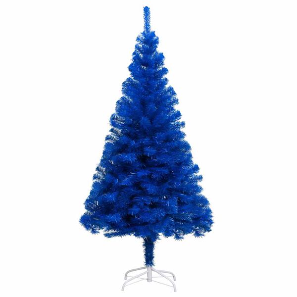 vidaXL K&uuml;nstlicher Weihnachtsbaum Beleuchtung & Kugeln Blau 180 cm