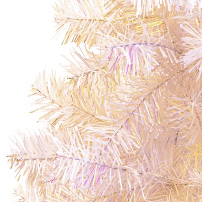 vidaXL Künstlicher Weihnachtsbaum Schillernde Spitzen Weiß 120 cm PVC