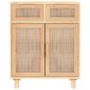 vidaXL Sideboard Braun 60x30x75 cm Massivholz Kiefer und Natur-Rattan