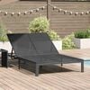 vidaXL Sonnenliege 2-Person Schwarz 60 x 200 x 27cm Poly-Rattan