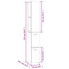 vidaXL Badschrank Sonoma-Eiche 25x26,5x170 cm Holzwerkstoff