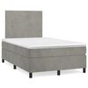 vidaXL Boxspringbett mit Matratze & LED Hellgrau 120x190 cm Samt