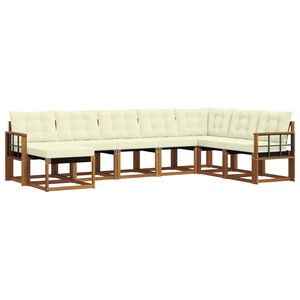 vidaXL Outdoor-Sofagarnitur mit Kissen 8 pcs Natur und Creme