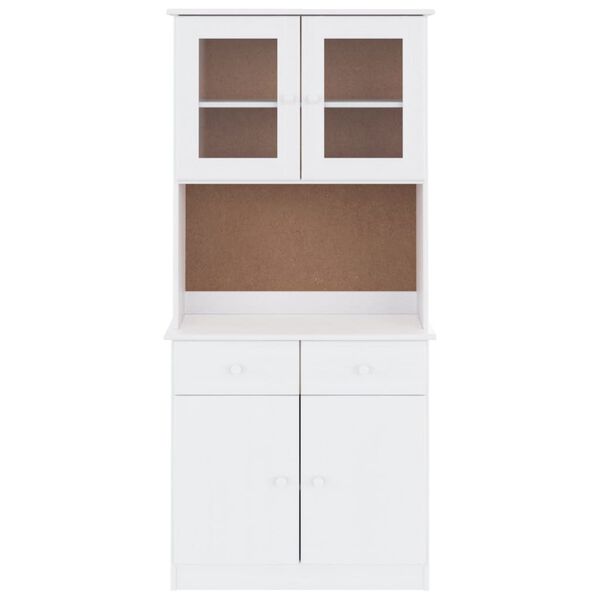 vidaXL Highboard ALTA Weiß 77x35x165 cm Massivholz Kiefer