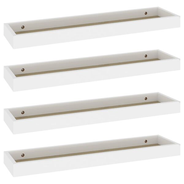 vidaXL Loggia Wandregale 4 Stk. Eichen-Optik und Wei&szlig; 60x15x4 cm MDF