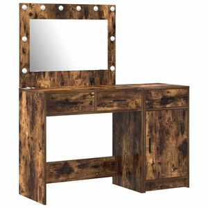 vidaXL Schminktisch mit Spiegelbeleuchtung 2 pcs Braun Holzwerkstoff