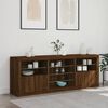 vidaXL Sideboard mit LED-Leuchten Braun Eichen-Optik 181,5x37x67 cm